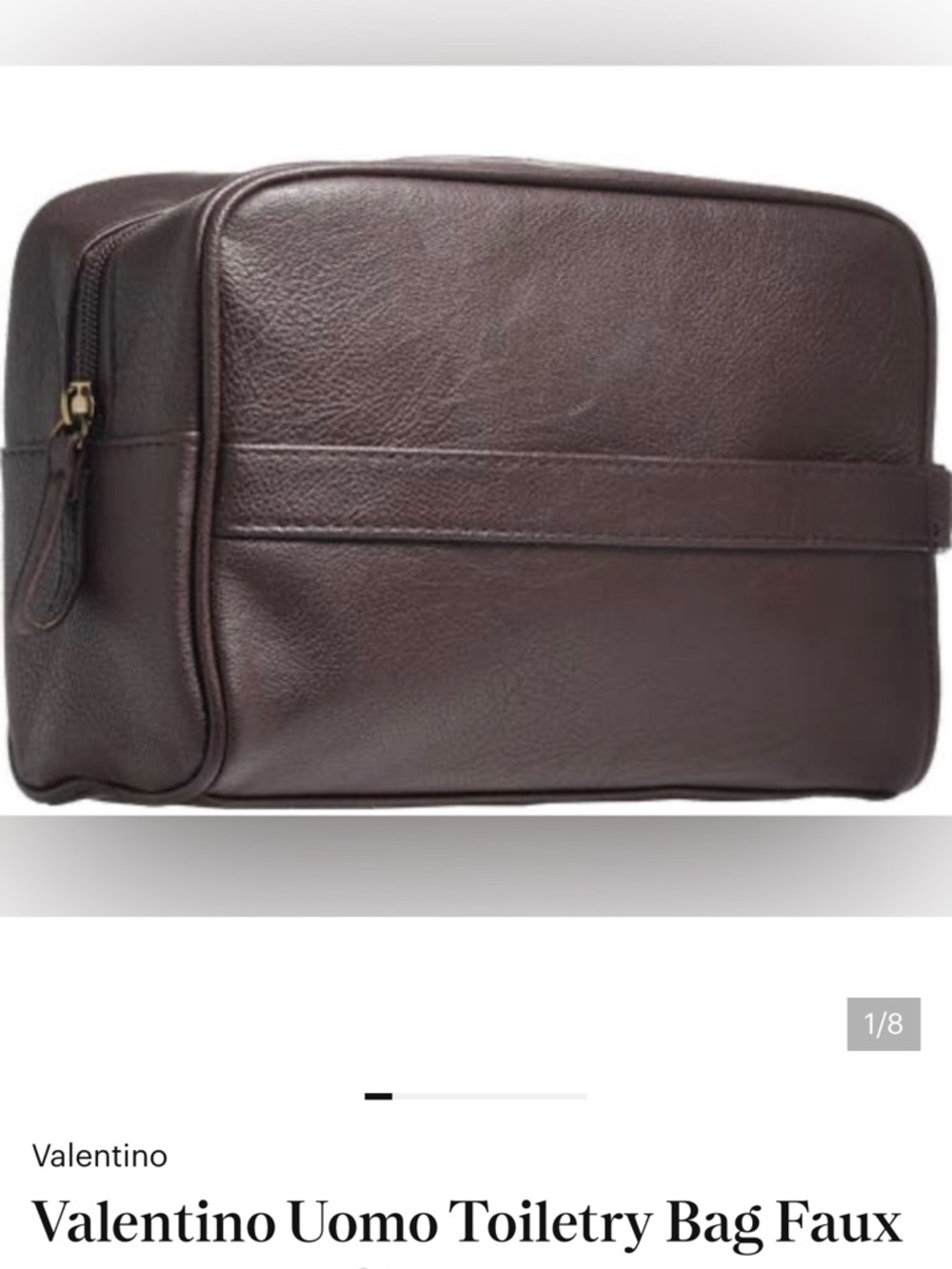Valentino Dark Brown Faux-Leather Toiletry Kit